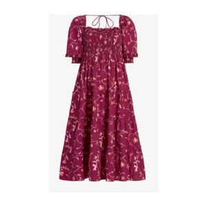 Hill House Home Nesli Nap Dress Burgundy Botanical